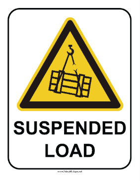 Suspended Load Warning Sign Sign