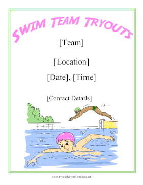 Swim Team Tryouts Sign