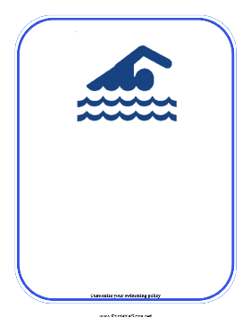 Swimming Pool Policy Blank Sign