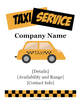Taxi Service Flyer Sign