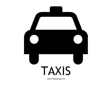 Taxis with caption Sign