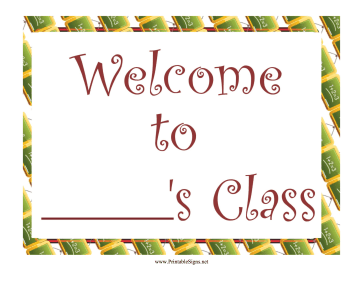 Teacher Welcome Sign