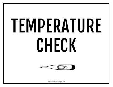 Temperature Check Sign