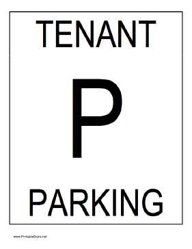 Tenant Parking Sign