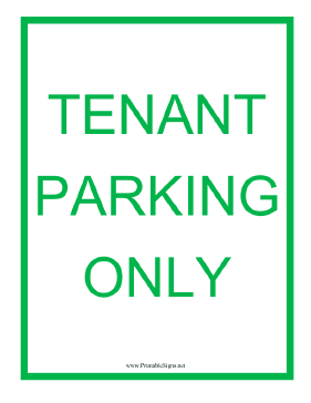 Tenant Parking Sign