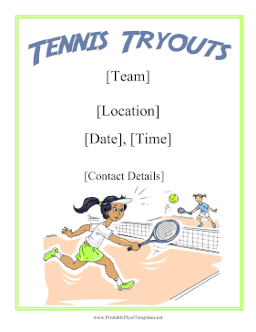 Tennis Tryouts Sign