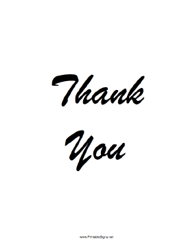 Thank You - Portrait Sign