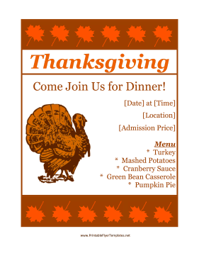 Thanksgiving Flyer Sign