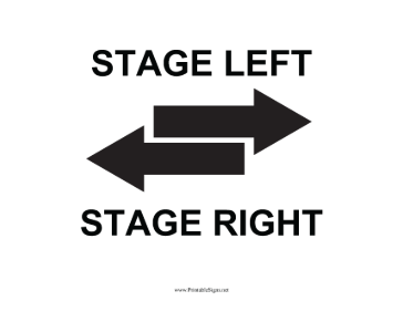 Theater Stage Left Right Sign