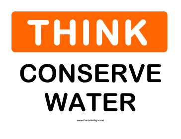 Think Conserve Water Sign