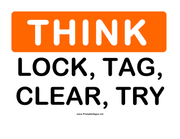 Think Lock Tag Sign