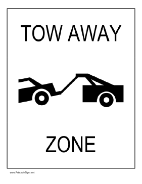 Tow Away Zone Sign