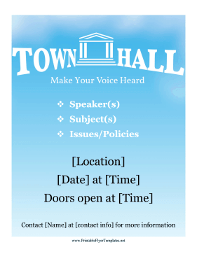Town Hall Flyer Sign