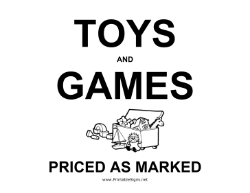 Toys Yard Sale Sign