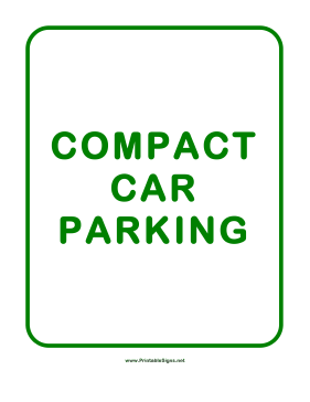 Compact Car Parking Sign