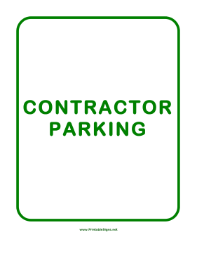 Contractor Parking Sign