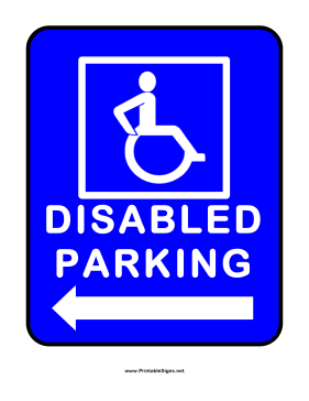 Disabled Parking Left Sign