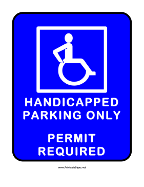 Handicapped Parking With Permit Sign