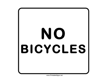 No Bicycles Sign