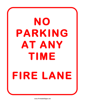 No Parking Firelane Sign