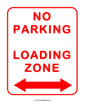 No Parking In Loading Zone Sign