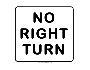 No Right Turn Sign