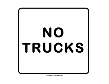 No Trucks Sign