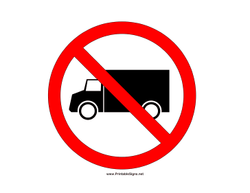 No Trucks Allowed Sign