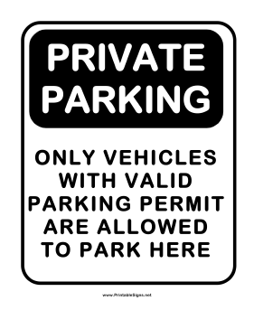 Notice Private Parking Sign