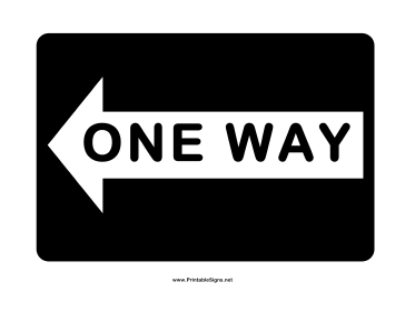 One Way Left Sign