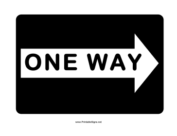 One Way Right Sign