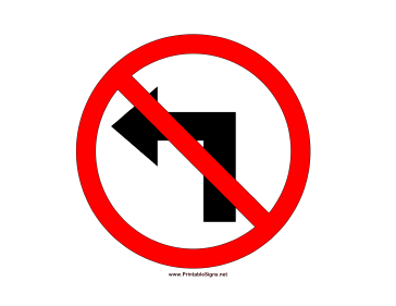 No Left Turn Sign