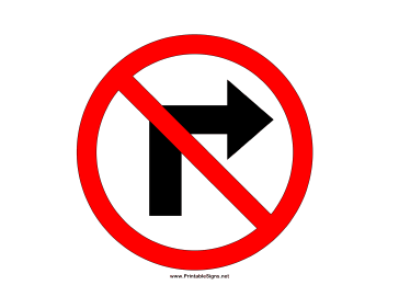 No Right Turn Sign