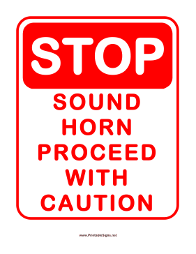 Stop Sound Horn Sign