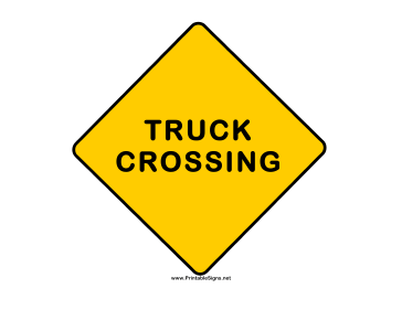 Truck Crossing Sign