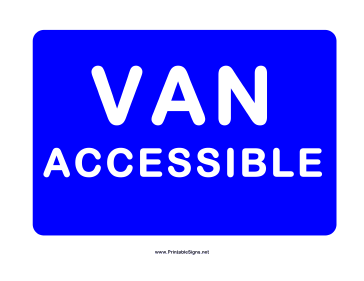 Van Accessible Sign