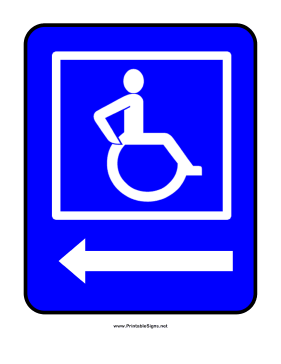 Wheelchair Arrow Left Sign