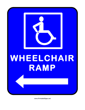 Wheelchair Ramp Left Sign