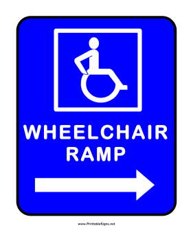 Wheelchair Ramp Right Sign