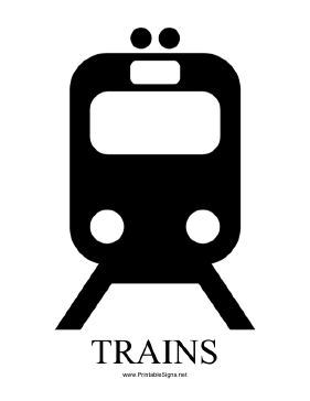 Trains with caption Sign