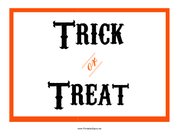 Trick Or Treat Sign