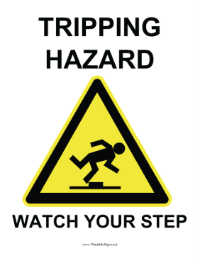 Tripping Hazard Sign
