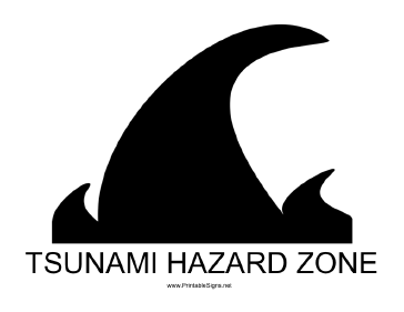 Tsunami Hazard Zone with caption Sign