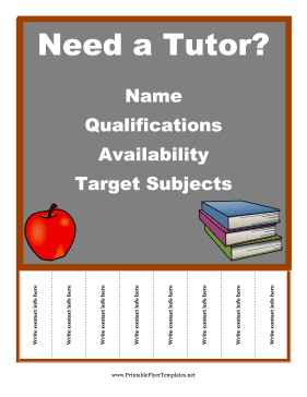 Tutor Flyer Sign