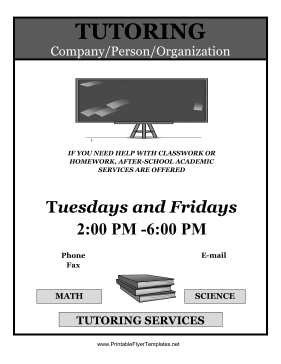 Tutoring Flyer Sign