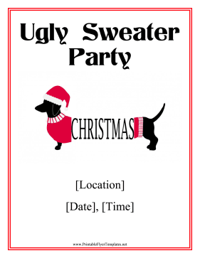 Ugly Sweater Party Flyer Sign