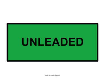 Unleaded Fuel Sign