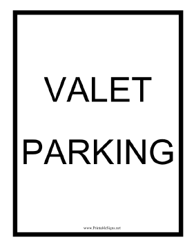 Valet Parking Black Sign