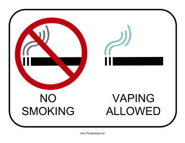 Vaping Allowed Sign