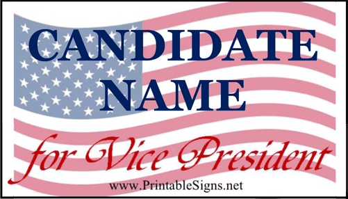 Vice President Sign Palm Cards Sign